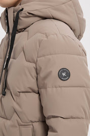 Doudoune beige homme à capuche LUC