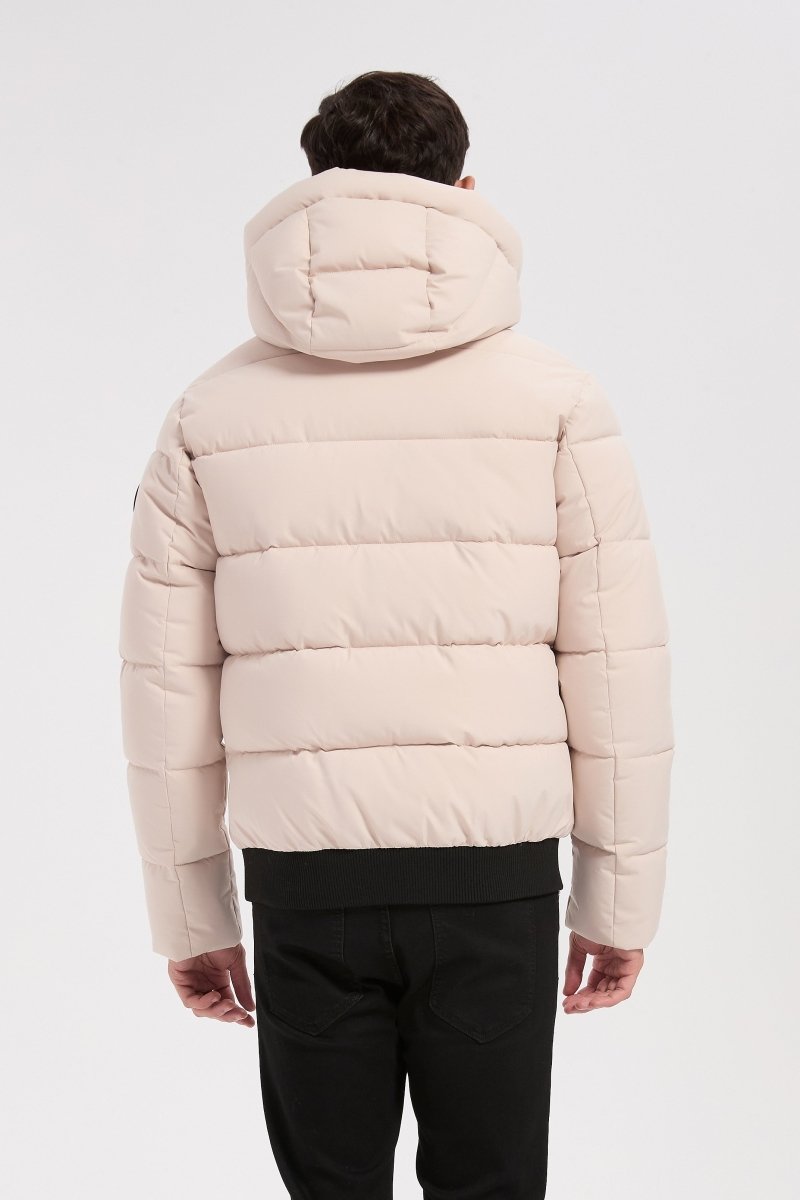 Doudoune beige homme à capuche MARC
