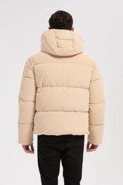 Doudoune beige homme en velours côtelé ROLAND