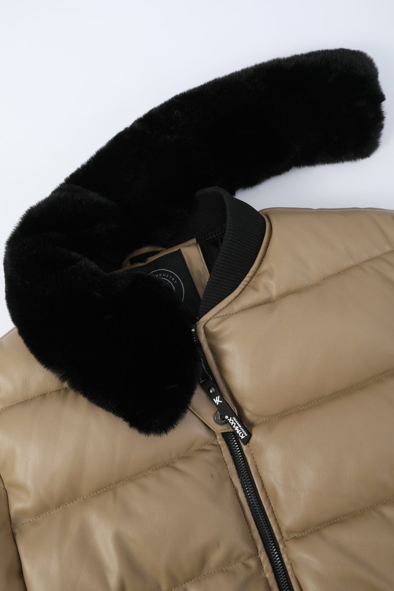 Doudoune beige homme similicuir DENNIS
