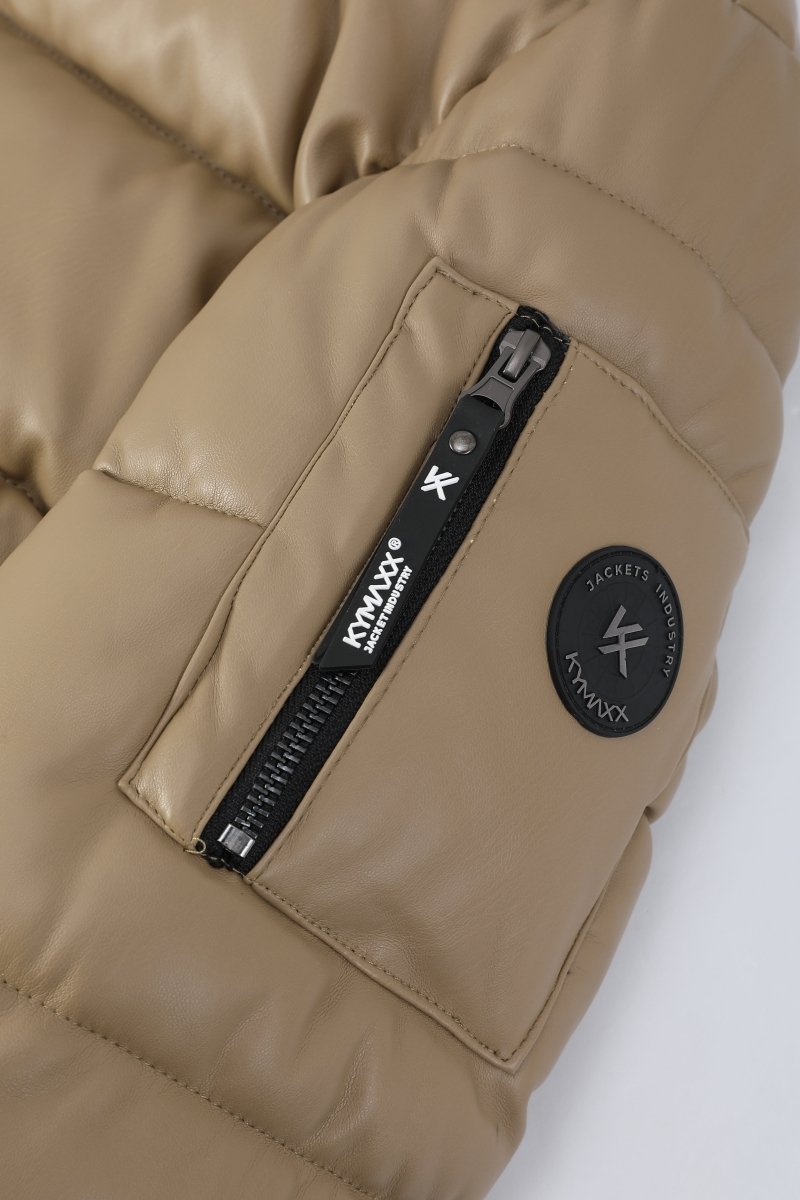 Doudoune beige homme similicuir DENNIS