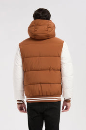 Doudoune bicolore camel et blanc homme à capuche BERTRAND