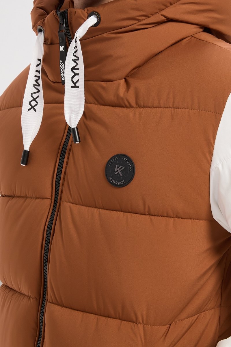 Doudoune bicolore camel et blanc homme à capuche BERTRAND