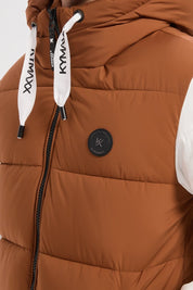 Doudoune bicolore camel et blanc homme à capuche BERTRAND
