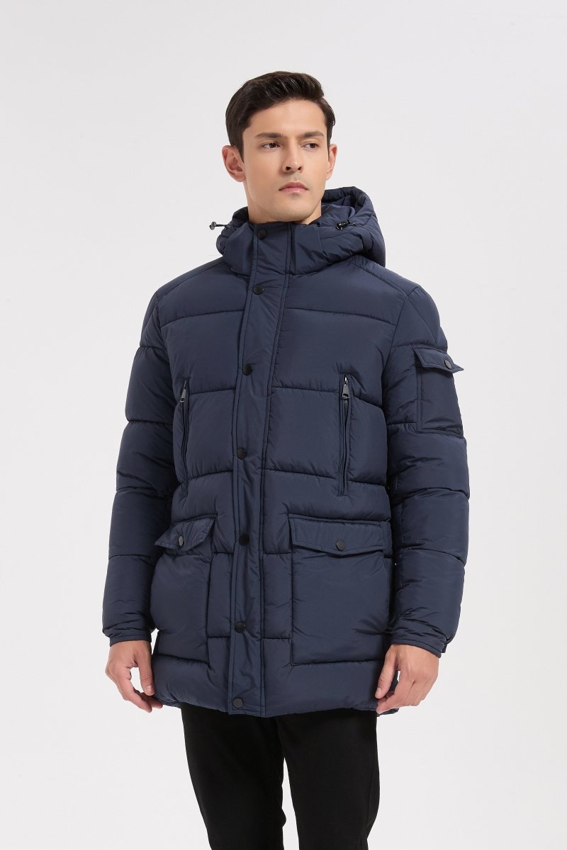 Doudoune bleu foncé homme à capuche GÉRARD