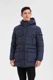 Doudoune bleu foncé homme à capuche GÉRARD