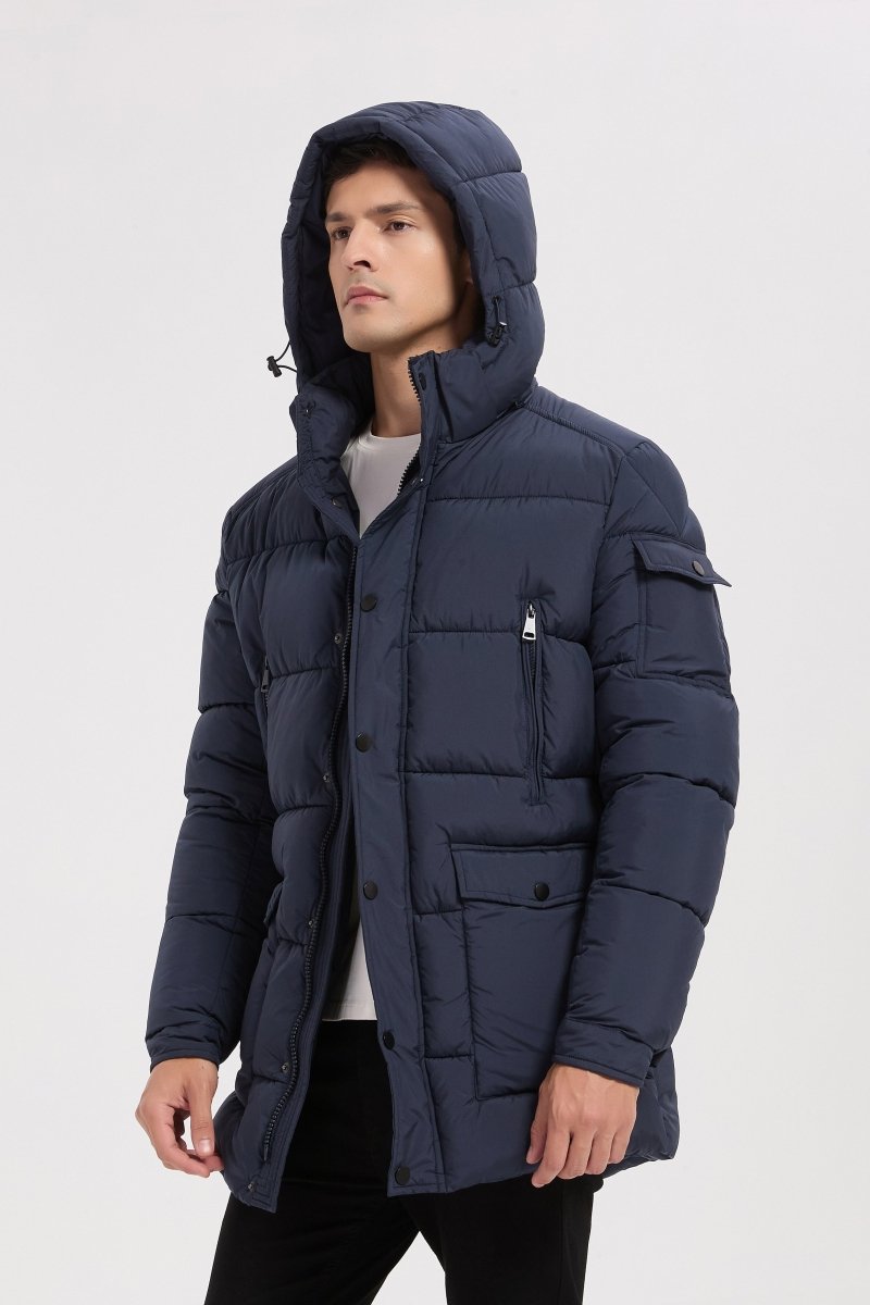 Doudoune bleu foncé homme à capuche GÉRARD