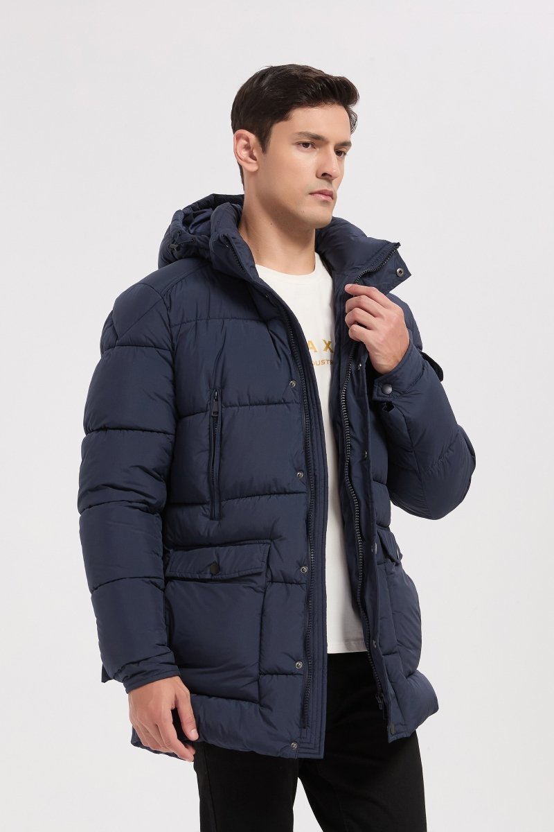 Doudoune bleu foncé homme à capuche GÉRARD