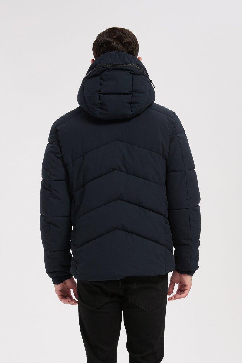 Doudoune bleu marine homme à capuche LÉON