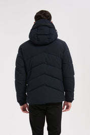 Doudoune bleu marine homme à capuche LÉON