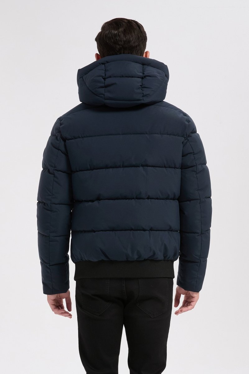 Doudoune bleu marine homme à capuche MARC