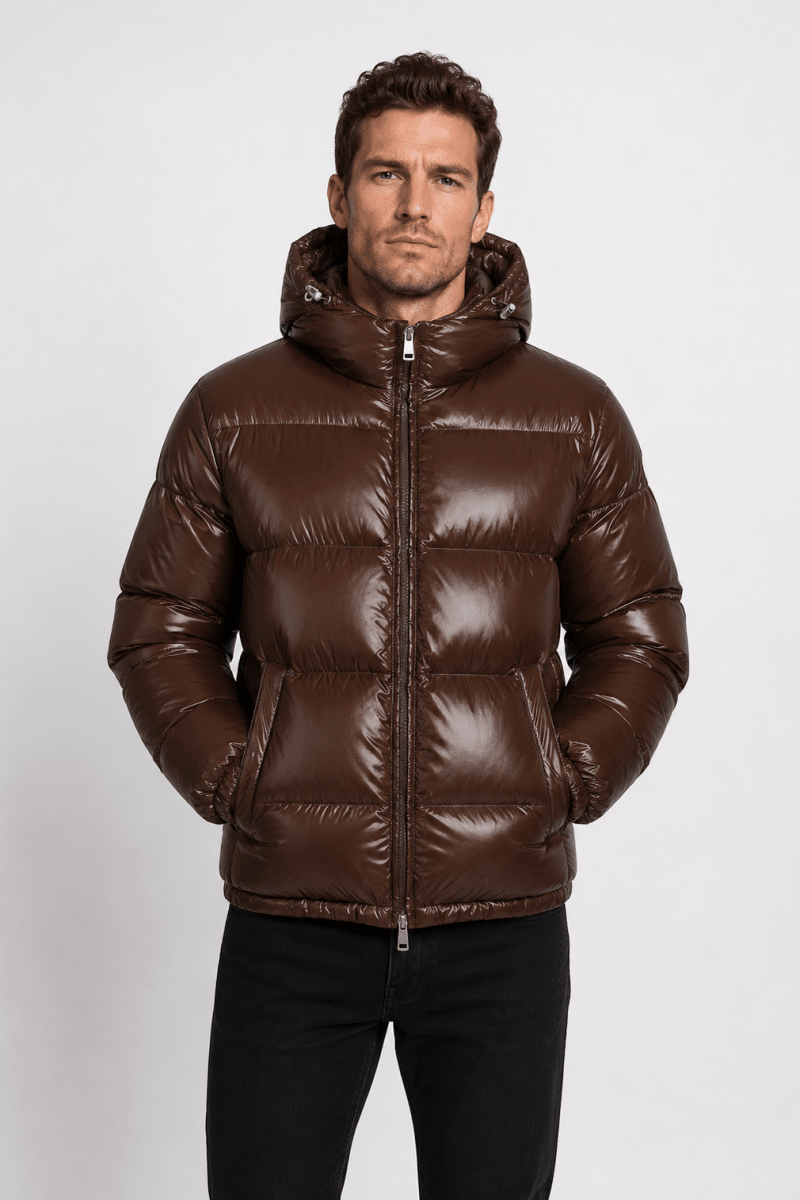 Doudoune brillante marron PIRLOT