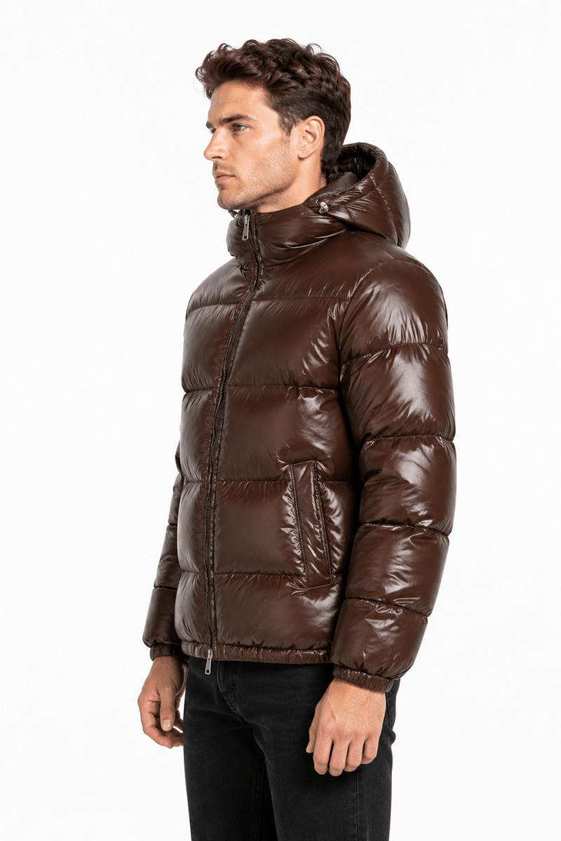 Doudoune brillante marron PIRLOT