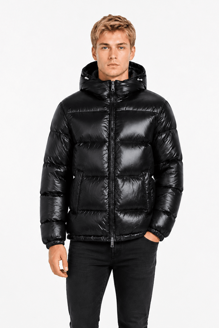 Doudoune brillante noire PIRLOT
