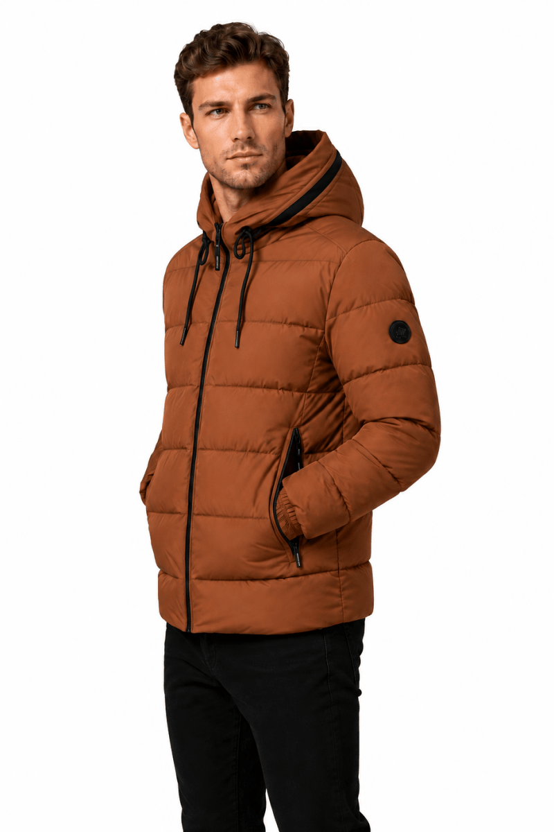 Doudoune camel homme à capuche HANCOCK