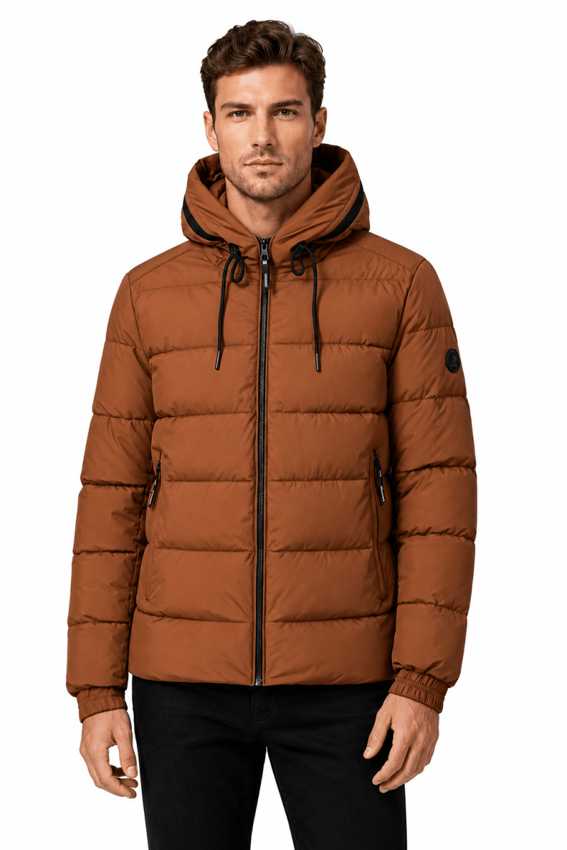 Doudoune camel homme à capuche HANCOCK