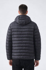 Doudoune capuche à matière recyclée gris foncé BAPTISTE