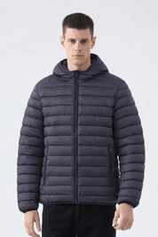Doudoune capuche à matière recyclée gris foncé BAPTISTE