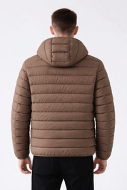 Doudoune capuche à matière recyclée marron BAPTISTE