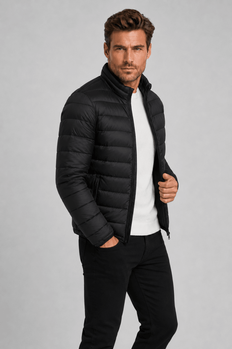 Doudoune col montant noir ACHIL