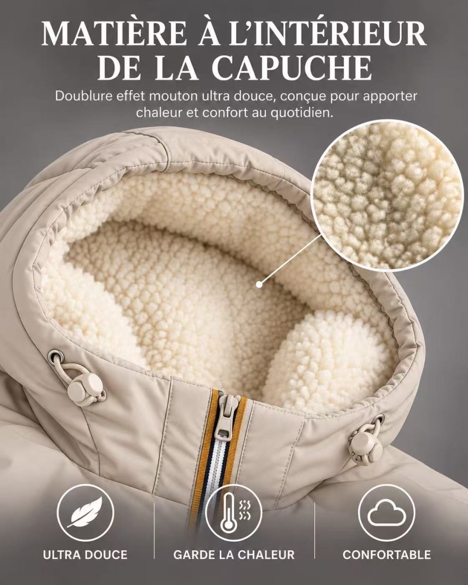 Doudoune doublée à capuche beige JARVIS JR