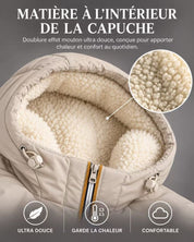 Doudoune doublée à capuche beige JARVIS JR