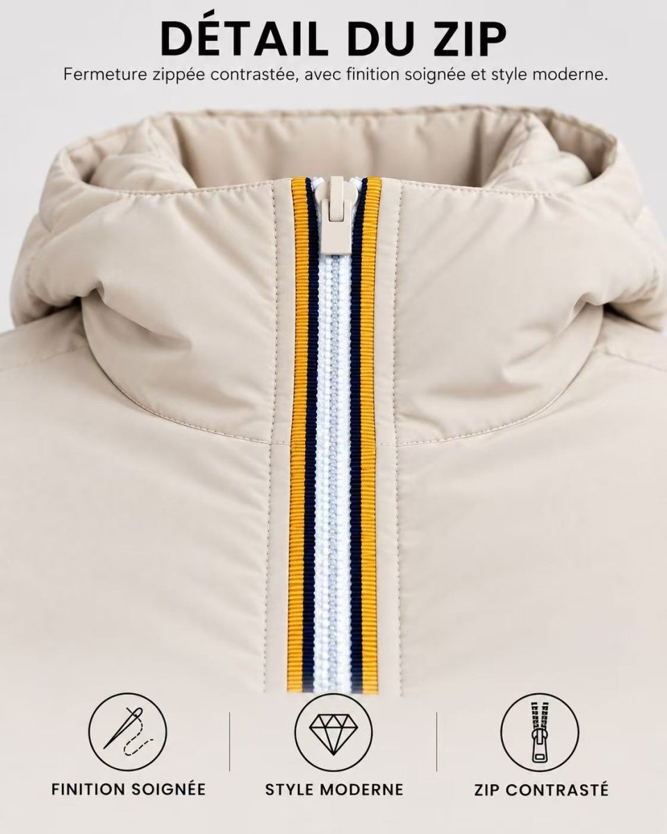 Doudoune doublée à capuche beige JARVIS JR