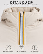 Doudoune doublée à capuche beige JARVIS JR
