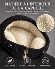 Doudoune doublée à capuche noir JARVIS JR