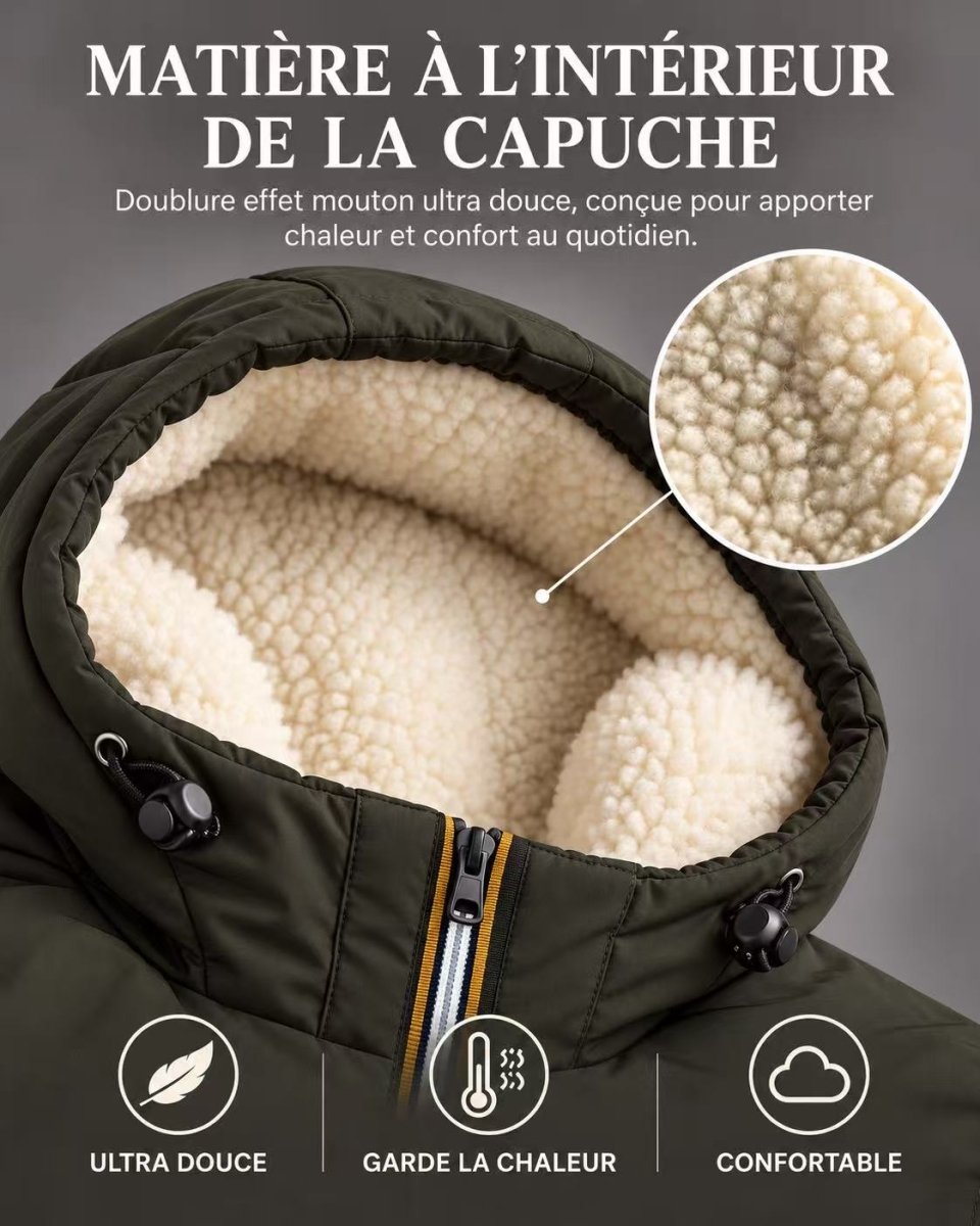 Doudoune doublée à capuche vert JARVIS JR