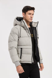 Doudoune gris clair homme à capuche CHARLES