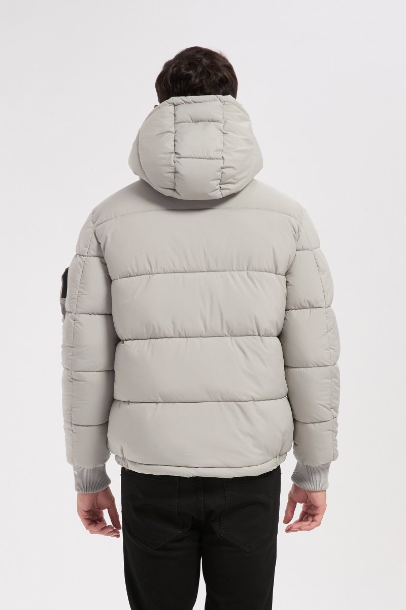 Doudoune gris clair homme à capuche CHARLES