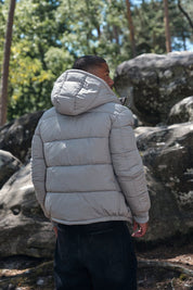 Doudoune gris clair homme à capuche CHARLES