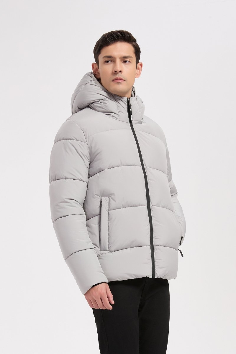 Doudoune gris clair homme à capuche FRANCK