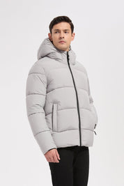 Doudoune gris clair homme à capuche FRANCK