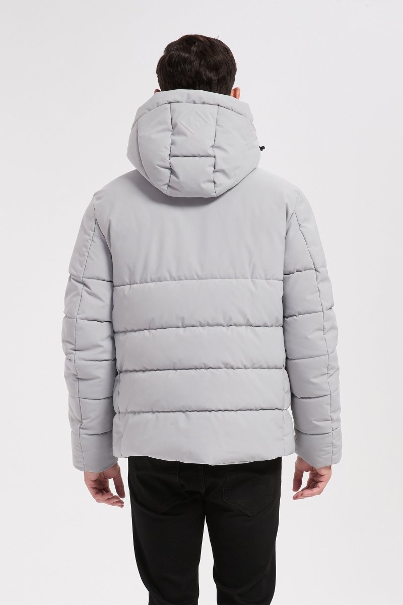 Doudoune gris clair homme à capuche GILLES