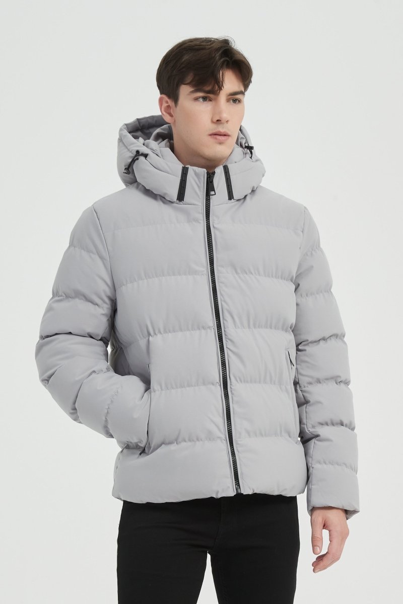 Doudoune Homme Gris claire avec Capuche LAZARE