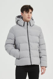 Doudoune Homme Gris claire avec Capuche LAZARE