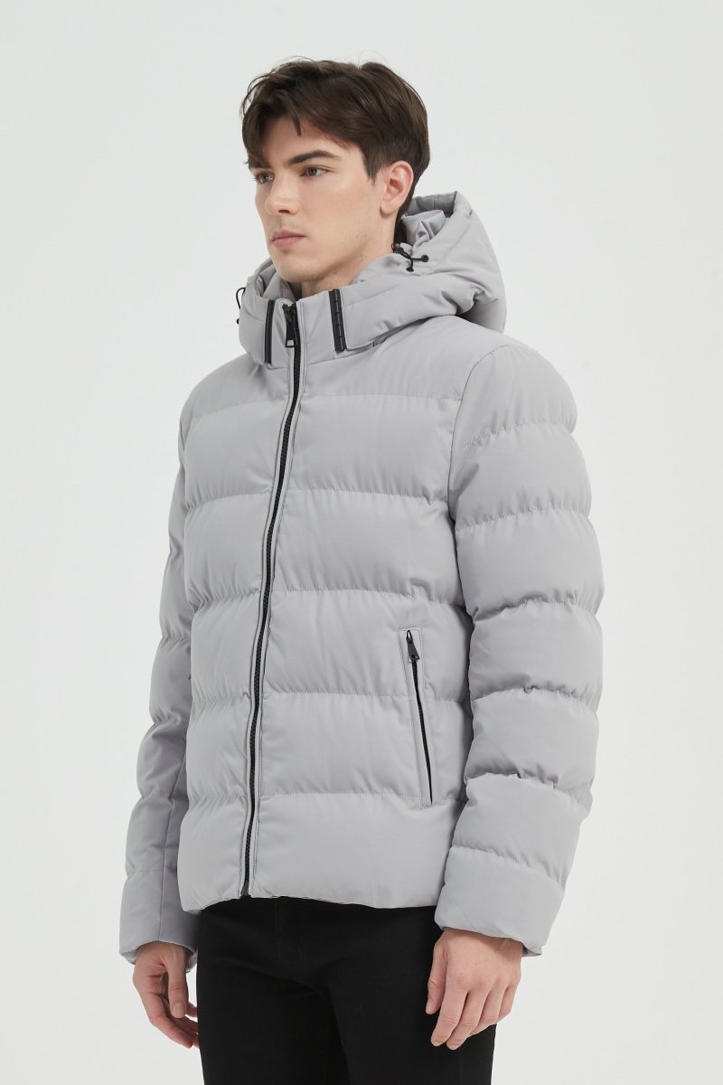 Doudoune Homme Gris claire avec Capuche LAZARE