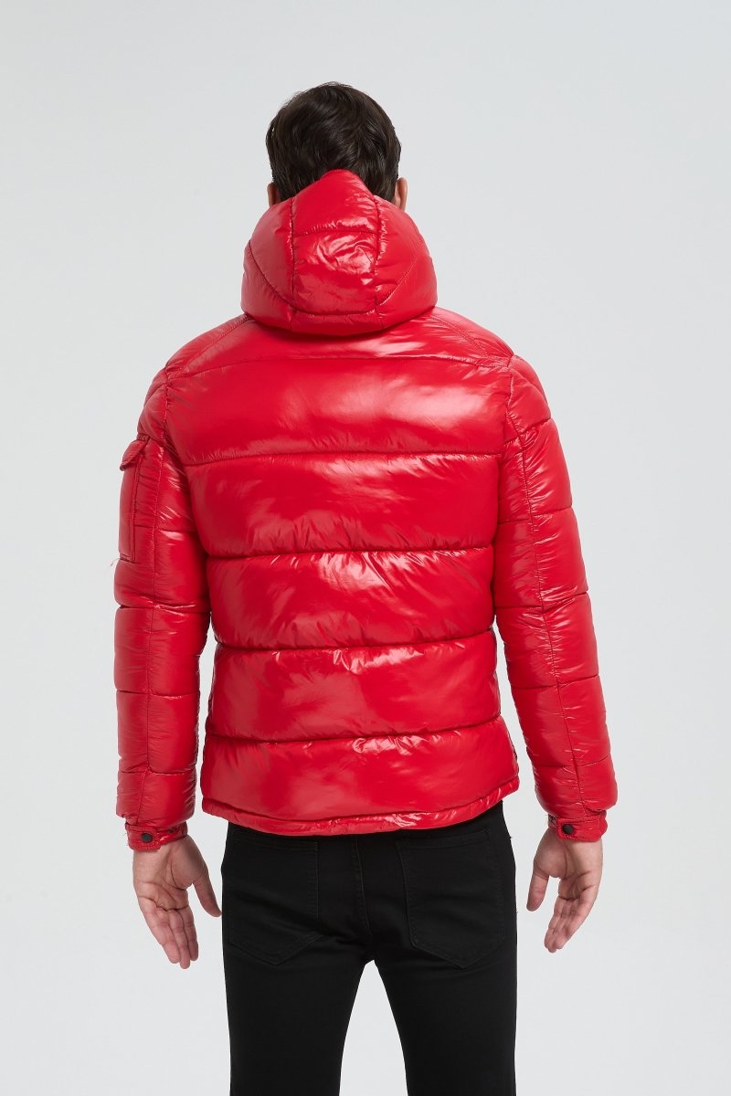 Doudoune Homme Rouge Brillante avec Capuche ALBIN