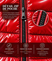 Doudoune Homme Rouge Brillante avec Capuche ALBIN