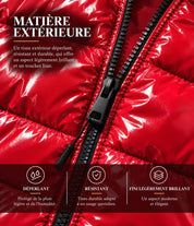 Doudoune Homme Rouge Brillante avec Capuche ALBIN