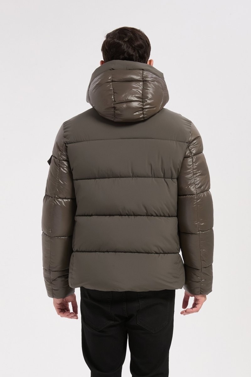 Doudoune kaki homme à capuche ÉDOUARD
