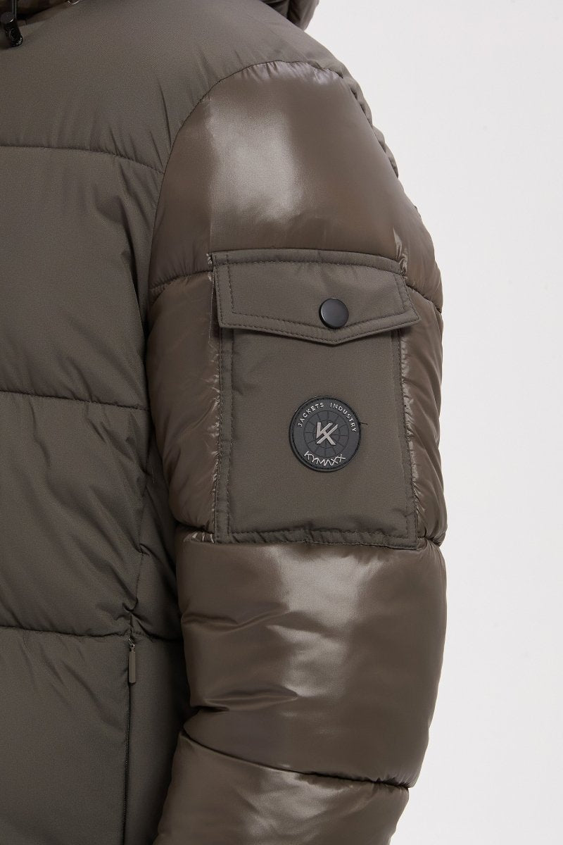 Doudoune kaki homme à capuche ÉDOUARD
