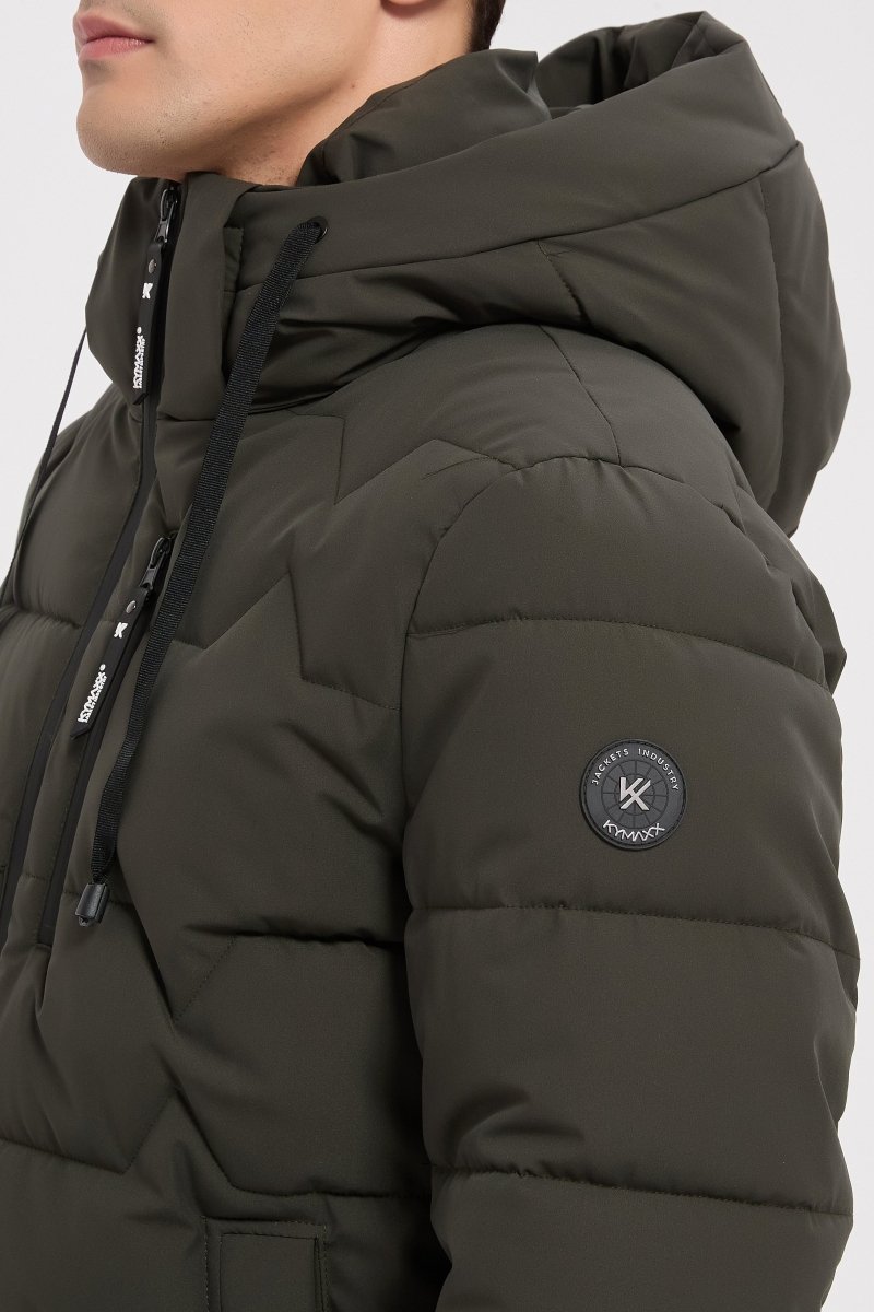 Doudoune kaki homme à capuche LUC