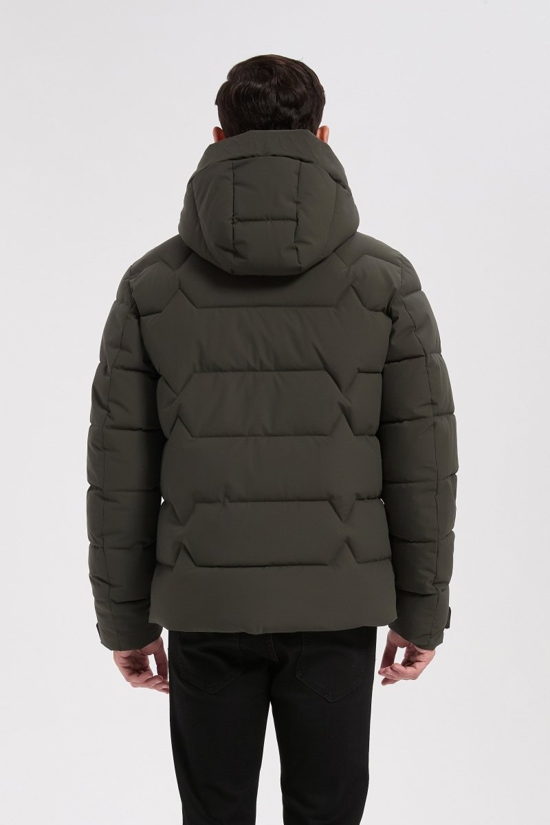 Doudoune kaki homme à capuche LUC