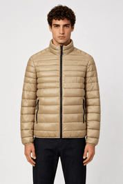 Doudoune légère beige homme à col montant PIERRE