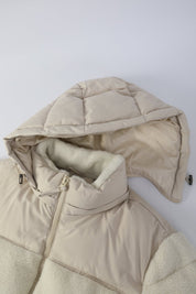 Doudoune matelassée effet sherpa écrue et beige HERMAN