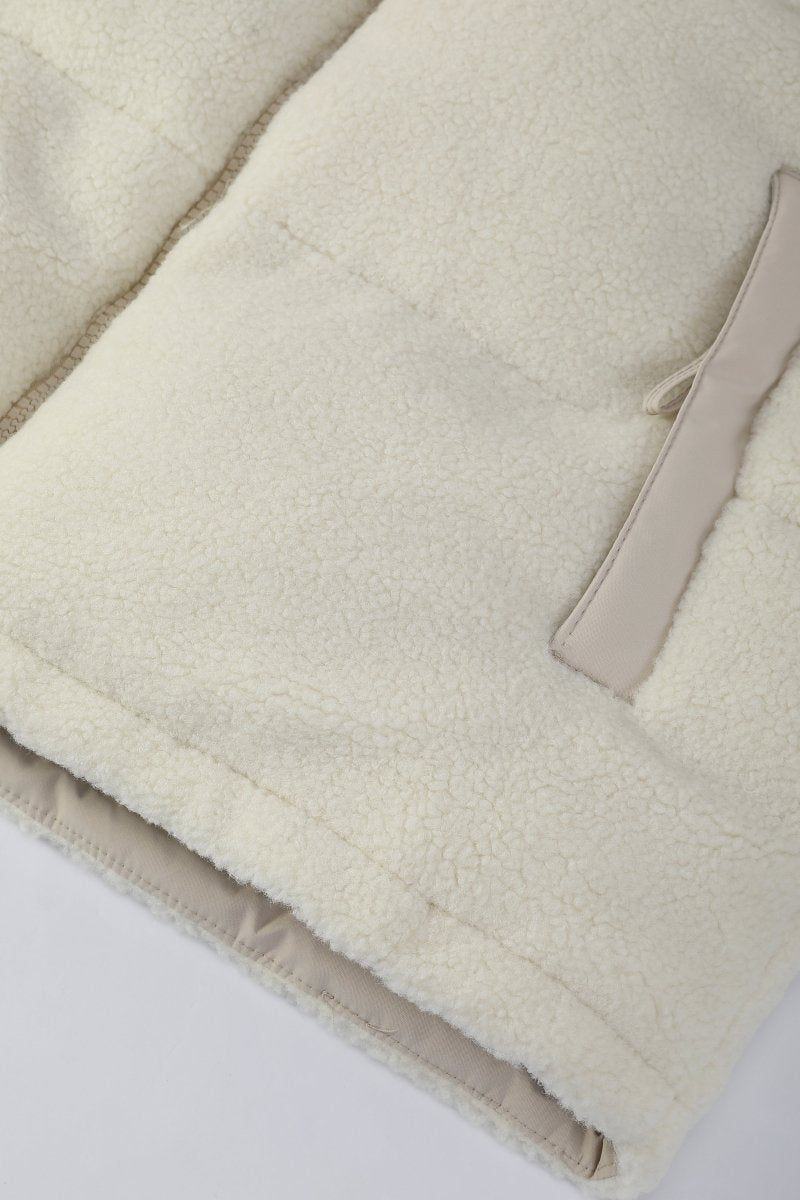 Doudoune matelassée effet sherpa écrue et beige HERMAN