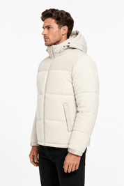 Doudoune matelassée effet sherpa écrue et beige HERMAN